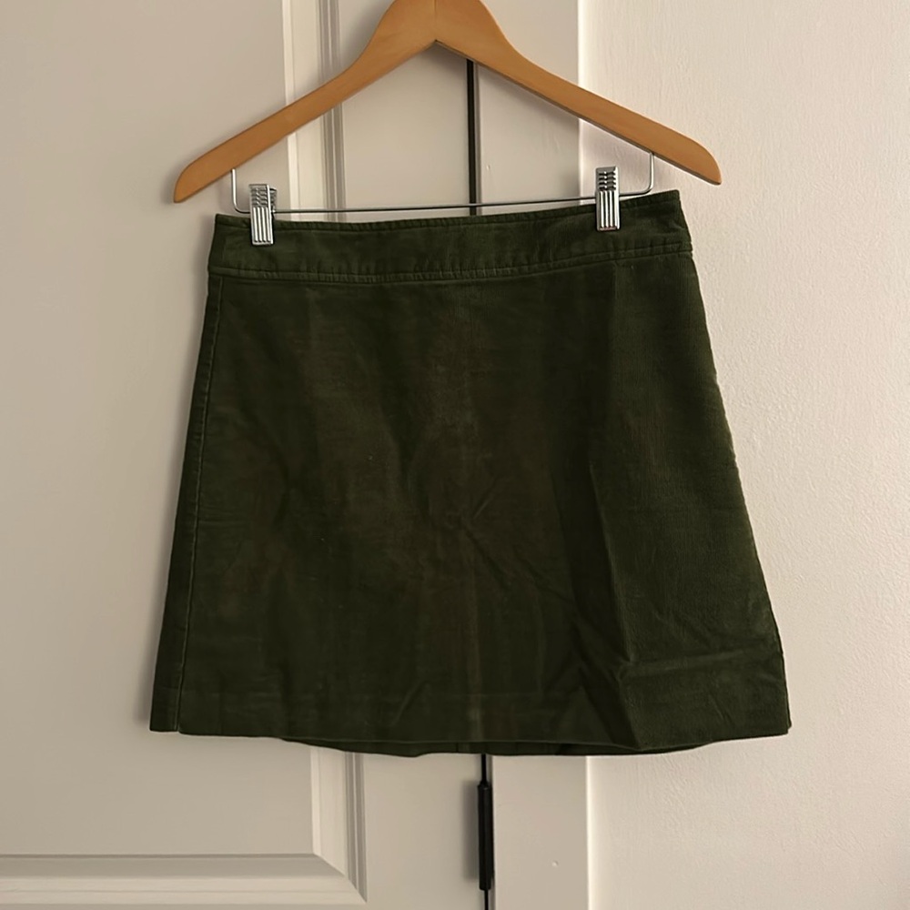 J Crew Corduroy Mini Skirt Green Size 4